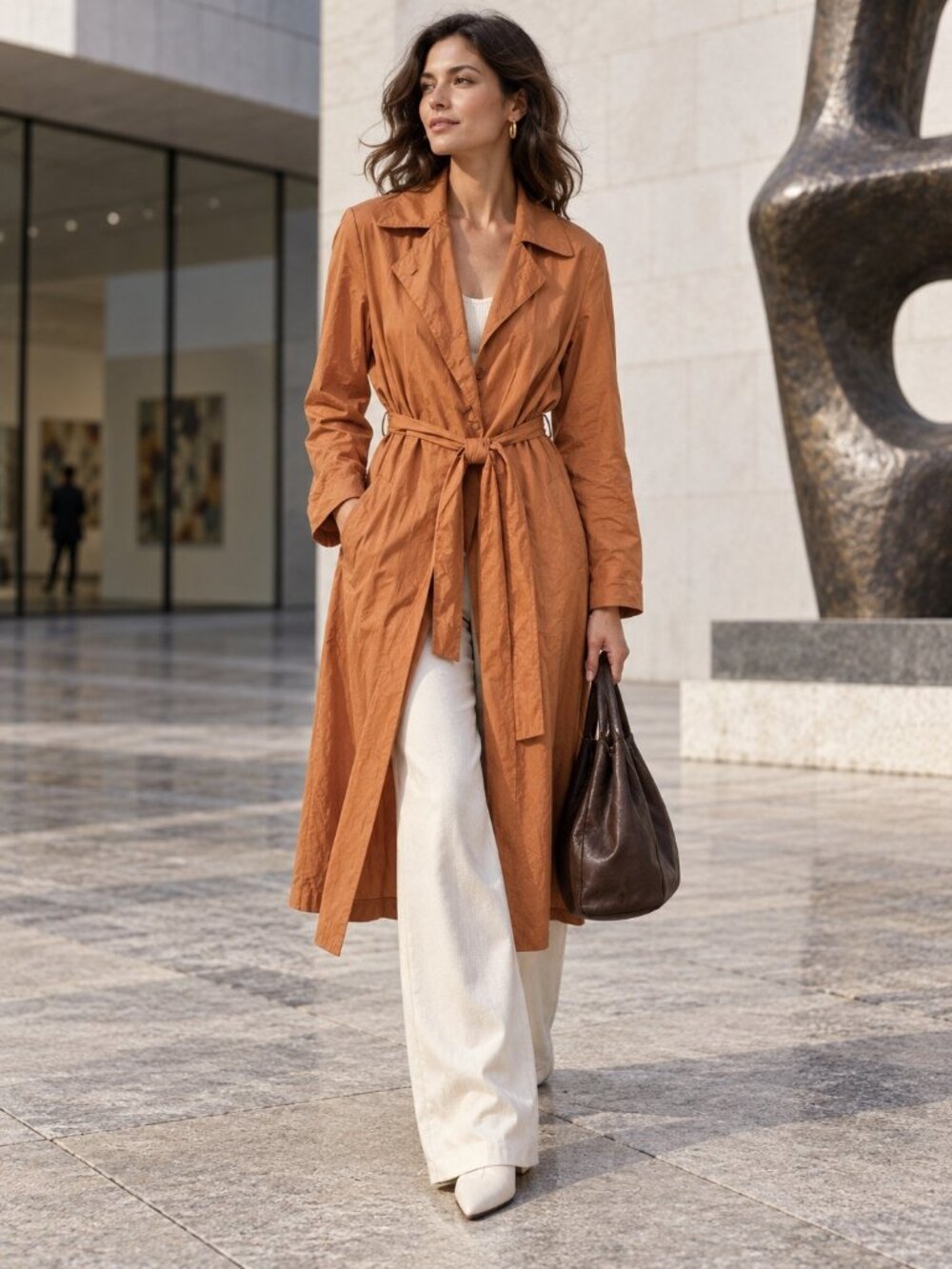 Dries Van Noten Women’s Lightweight Long Sleeve Long Jacket S Brown